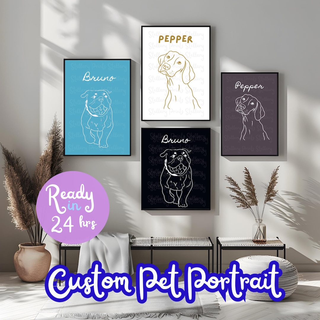 Custom Dog Portrait, Badly Drawn Pet Portrait, Funny Personalized Gift ...