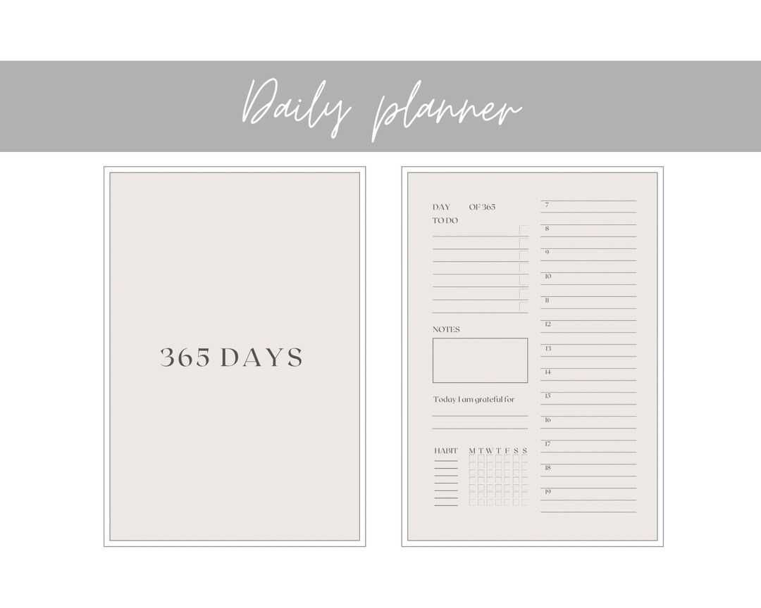 Printable Productivity Daily Planner With Habit Tracker for Everyday ...