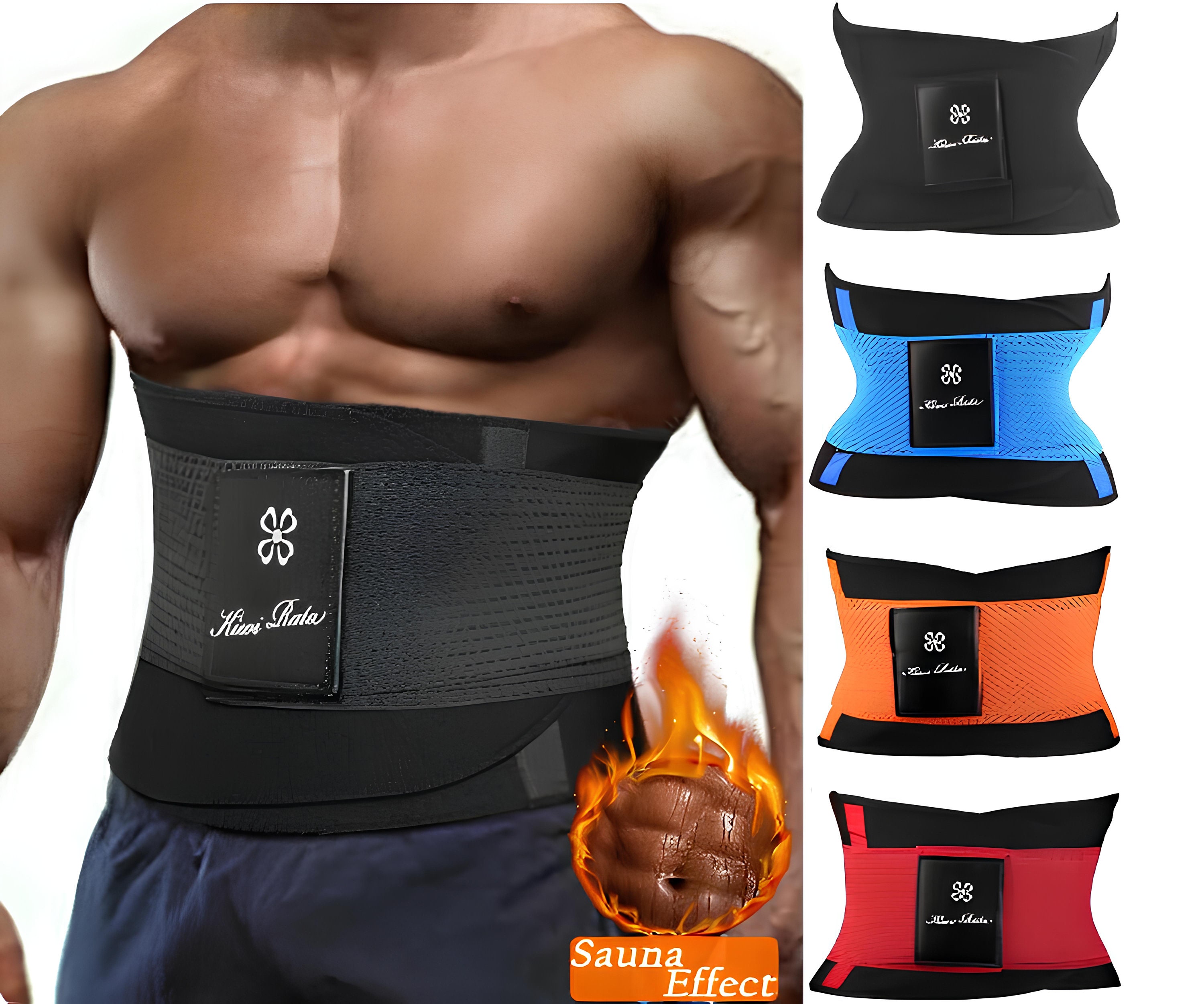 Sweat Belt Wrap Workout Fitness 3X Sweat Fat Burning Slim Belt Waist  Trainer Mens Shaper Belly Sweat Body Shaper Back Support 