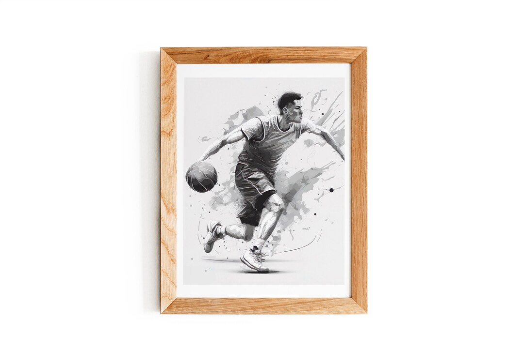 Basketball Player Wall Art Basketball Wall Art Basketball Etsy