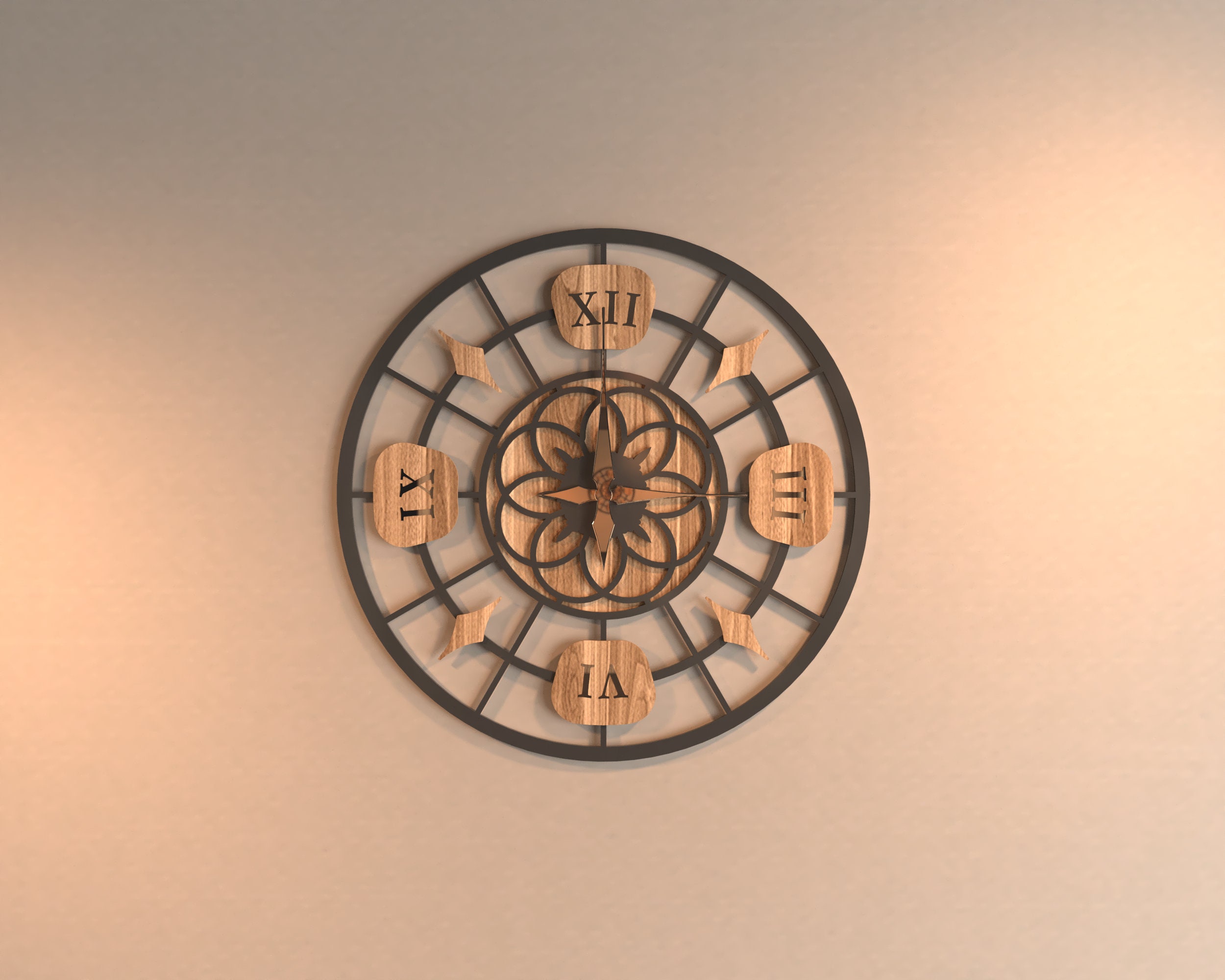 Digital Files | Multi Layer Minimalist Wall Clock SVG DXF DWG Files ...