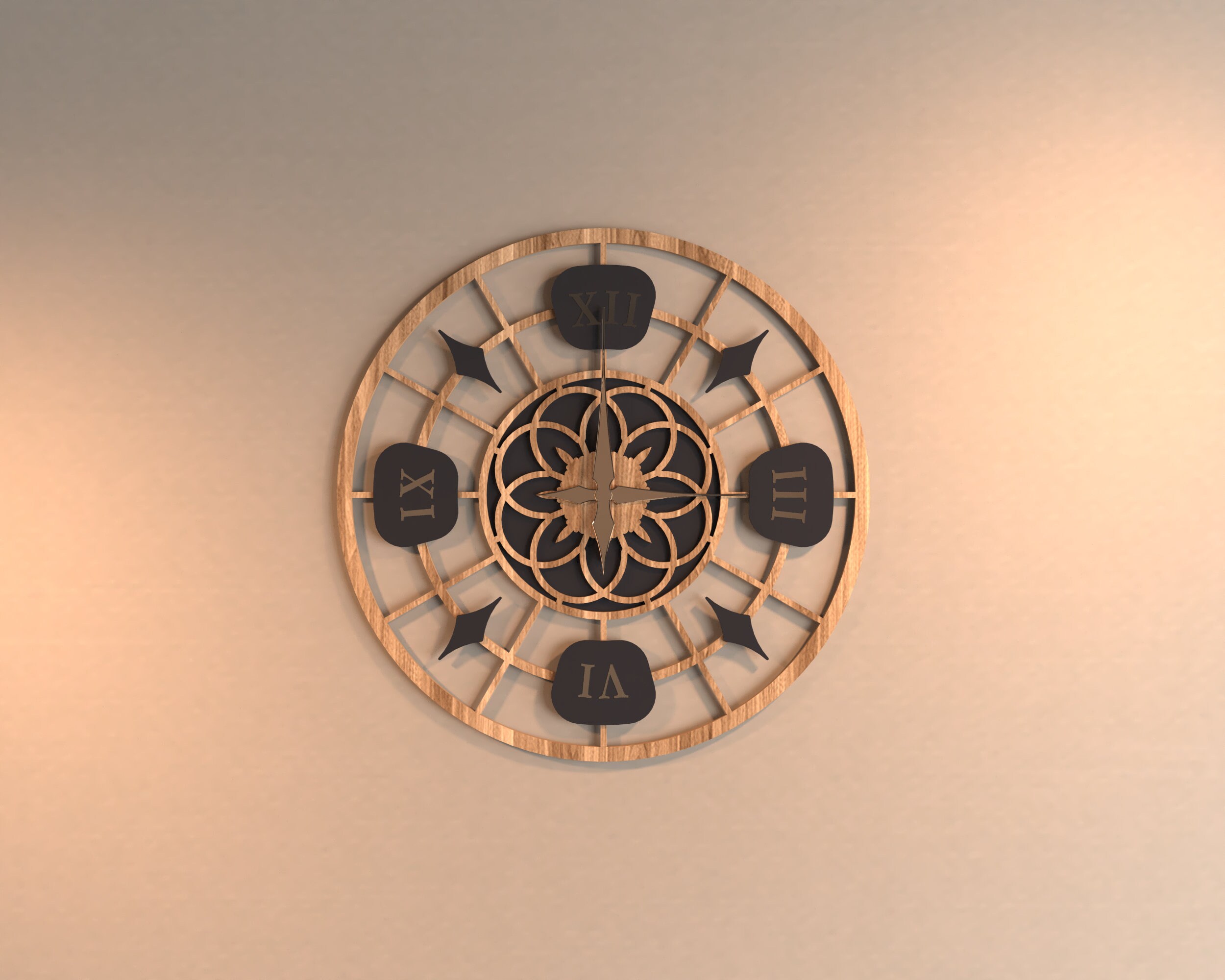 Digital Files | Multi Layer Minimalist Wall Clock SVG DXF DWG Files ...