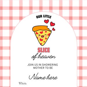 Invitation Fête de naissance sur le thème de la pizza Tranche de paradis