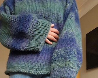 Beginner friendly sweater - Boho Sweater Knitting Pattern, oversized, easy pullover