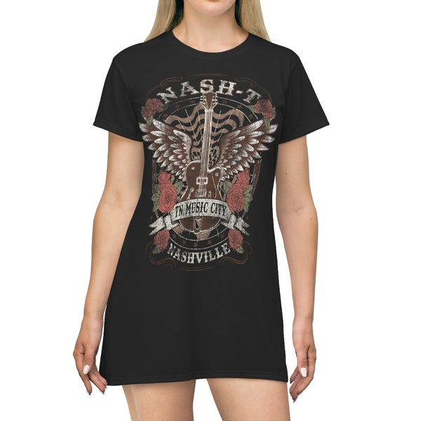 NASH-T Nashville, Tennessee Music City | Bonnaroo Outfit | Music Festival Outfit | Country Music Concert Outfit | Vintage | T-Shirt Dress