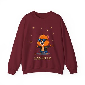 Ham-Star Unisex Heavy Blend™ Crewneck Sweatshirt, Funny Hamster Sweatshirt, Hamster Sweatshirt, Hamster Lovers, Gift for Him, Gift for Her