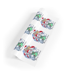 Merry Christmas Cats Gift Wrapping Paper Rolls, 1pc, Christmas wrapping paper, Festive gift wrap, Cat lovers, Cat-themed gift wrapping paper