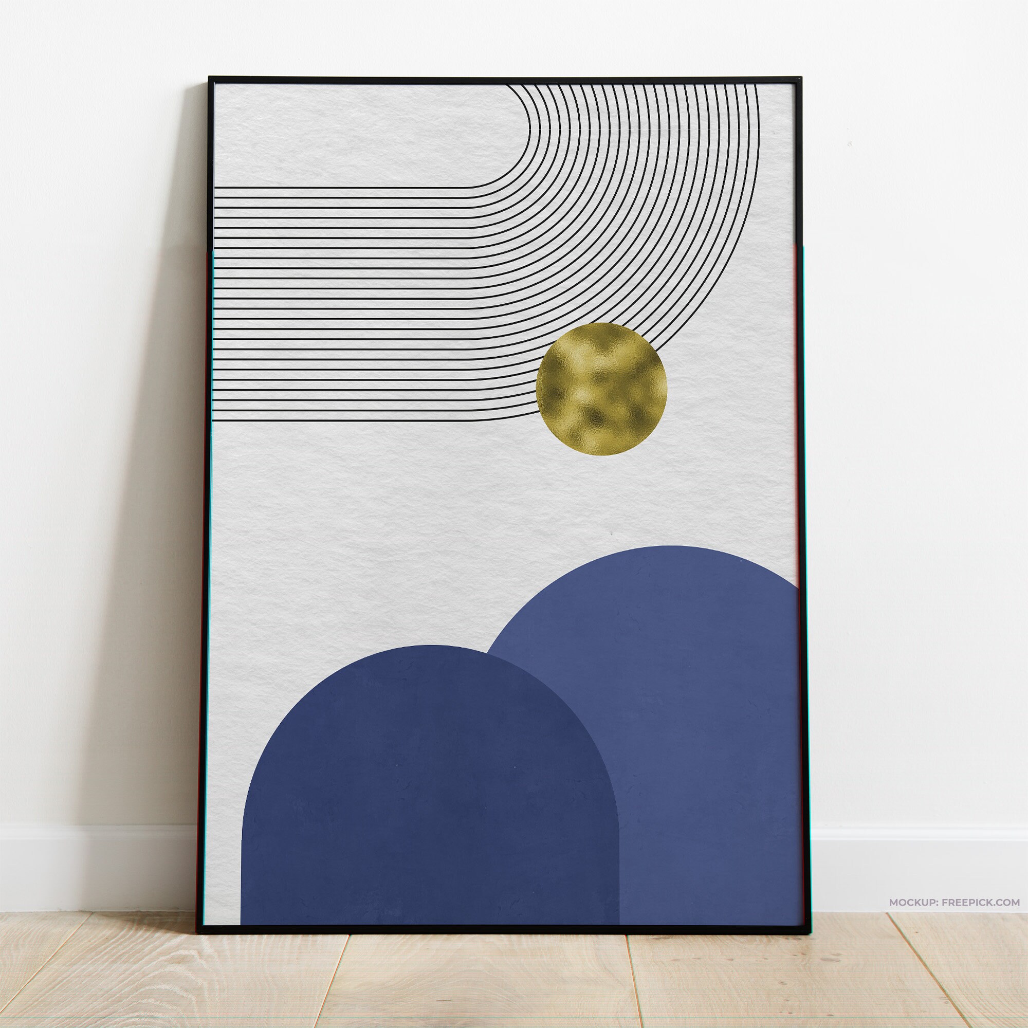 Mid Century Modern Gallery Wall Set of 3 Art Pieces | Blue Abstract ...
