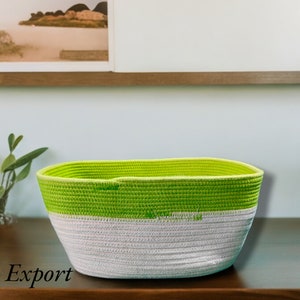 Hand Woven Basket, Cotton Rope Kitchen Decor, Handmade Towel Basket, Housewarming Gift,