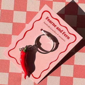 Spicy Chilli Pepper Keyring | Handmade Polymer Clay Charm