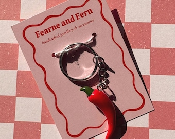 Custom Beaded Chili Pepper Keychain: Personalized Fish Charm - Etsy