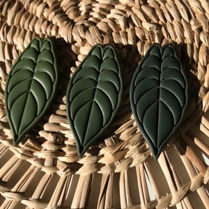 Plant Leaf Earrings 24K Gold Handmade UK Recyclable Packaging Gift Boho Earrings Valentine's Earrings Spring earrings image 8
