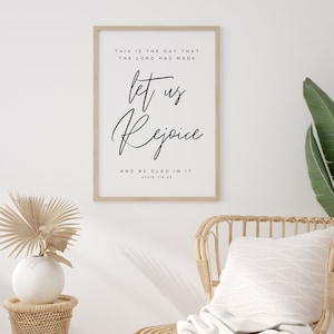 This is the day that the Lord has made | Psalm 118:24 bible verse | printable Bible verse wall art | minimalist Christian wall art