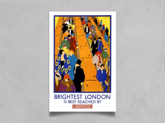 London Underground　ポスター Vintage London Underground Poster: 1938 Stock Train at