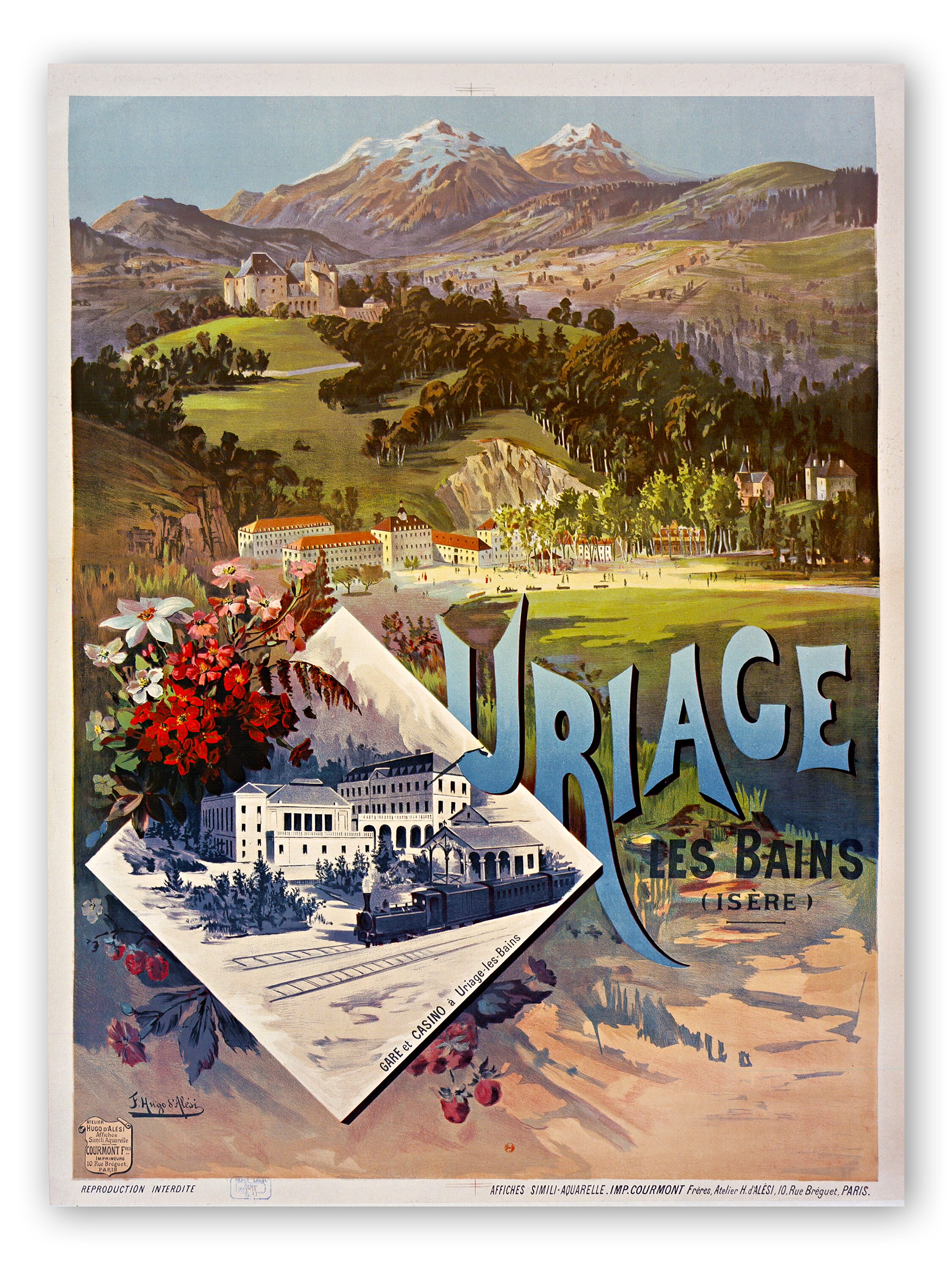 Affiche Plm Uriage Les Bains Vintage Travel Advertisment Poster