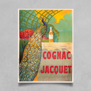 Cognac Jacquet von Bouchet Vintage Poster Druck - Französische Spirituosen Kunst Dekor - Spirituosen Wandkunst - Hausbar Dekor - Retro Cognac Werbung