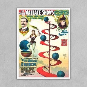 Ristampa del manifesto del circo The Great Wallace Shows