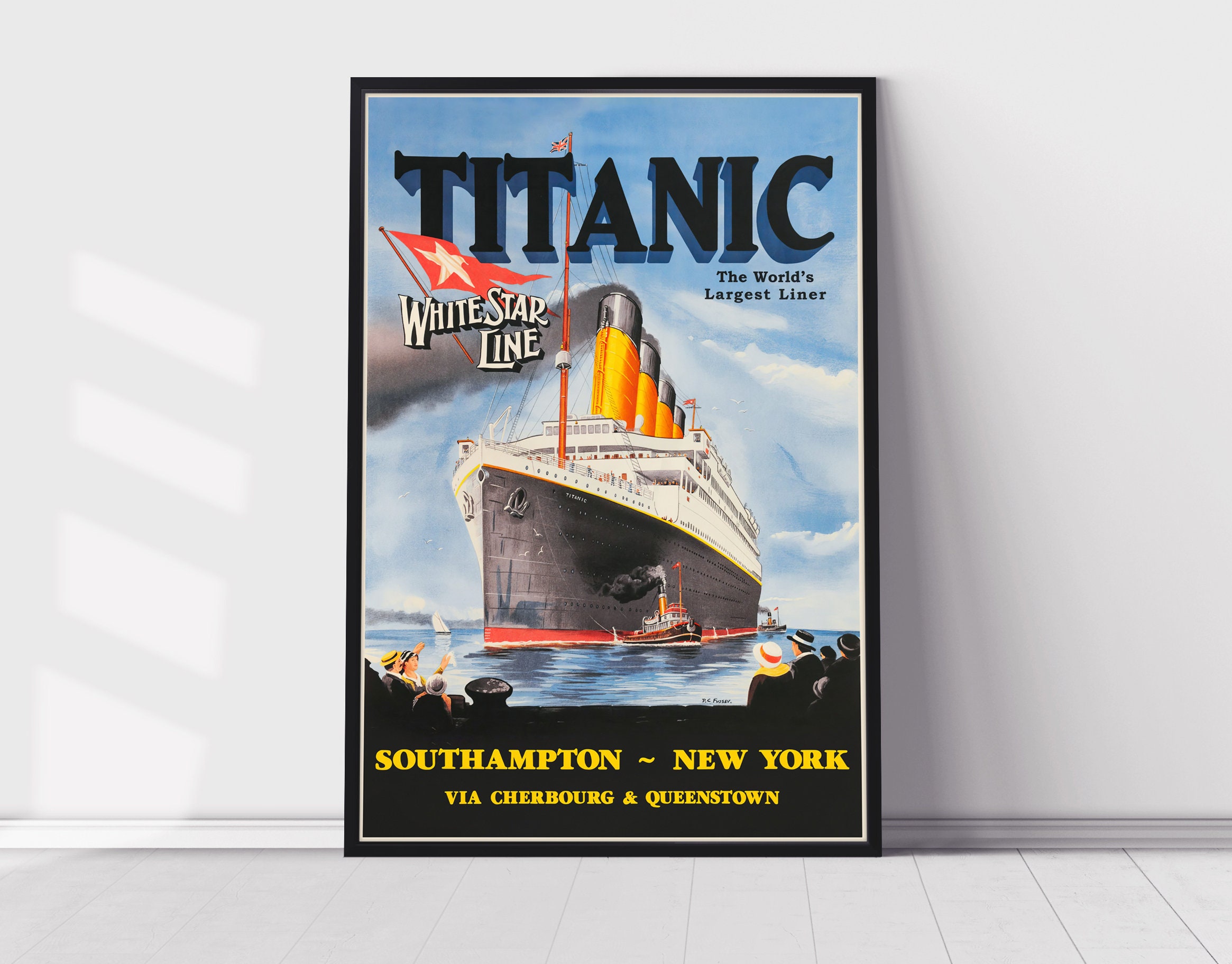 TITANIC by Peter Fussey 1912 Poster Reprint - Vintage Maritime Art