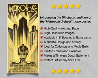 メトロポリス（1927年）映画ポスター：フリッツ・ラング映画、ドイツ