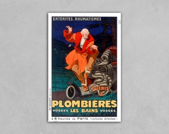 Vintage Plombieres Les Bains Poster: French Advertisement Art Print