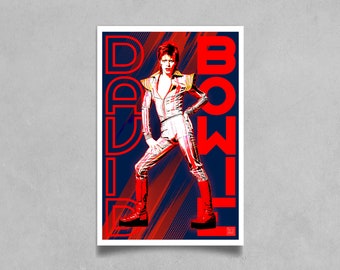 Ziggy Stardust and the Spiders from Mars Poster - David Bowie Exclusive Tribute Poster