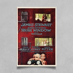 Rear Window Movie Poster Reprint - Classic Hitchcock Film Art Decor