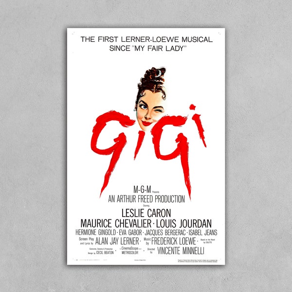 Gigi 1958 avec Leslie Caron Poster Réimpression