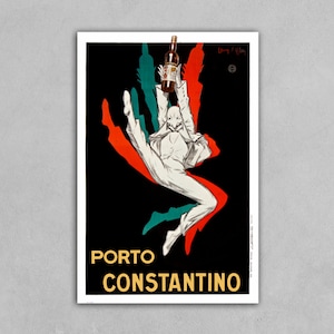 Reimpresión del cartel publicitario de licor Porto Constantino vintage