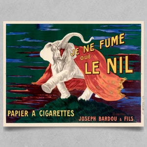 Stampa poster vintage Cappiello - Je ne Fume que le Nil, 1912 - Pubblicità del tabacco Art Déco