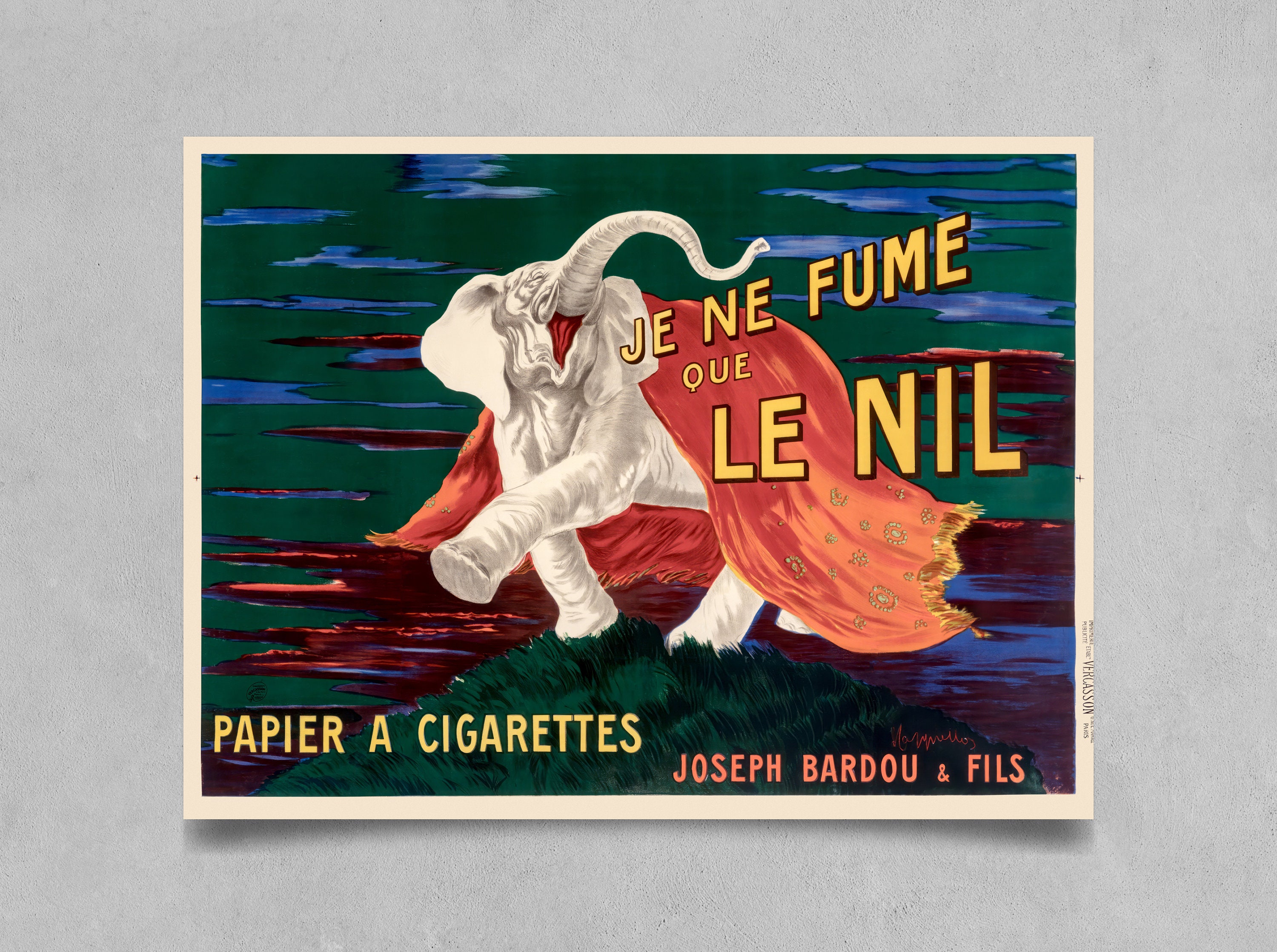 Je ne fume que le Nil, 1912. Creator: Cappiello For sale as Framed Prints,  Photos, Wall Art and Photo Gifts