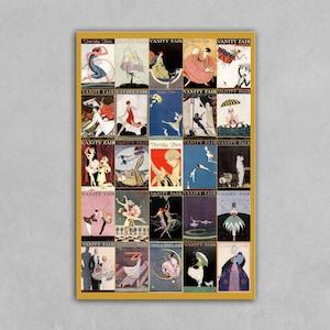 Vintage Vanity Fair covers collage poster