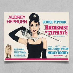 Breakfast at Tiffany&#39;s Horizontal Format Poster Reprint - Vintage Audrey Hepburn Wall Art