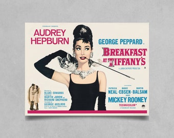 Breakfast at Tiffany's Horizontal Format Poster Reprint - Vintage Audrey Hepburn Wall Art