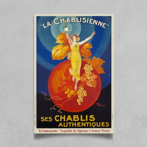 Affiche LA CHABLISIENNE, Henry Le Monnier, 1926 - publicités pour le vin