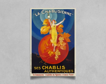 LA CHABLISIENNE, Henry Le Monnier 1926 Poster Print - Vintage Wine Advertisement