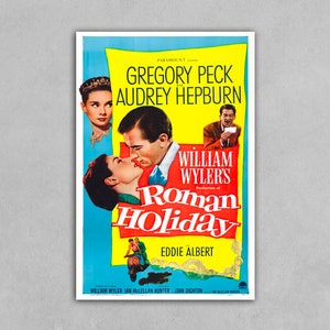Roman Holiday 1953 Audrey Hepburn Film Poster Reprint