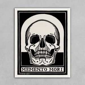 Vintage Momento Mori Skull Art Poster Print