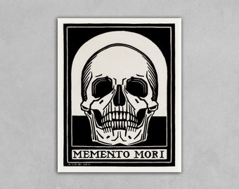 Vintage Momento Mori Skull Art Poster Print