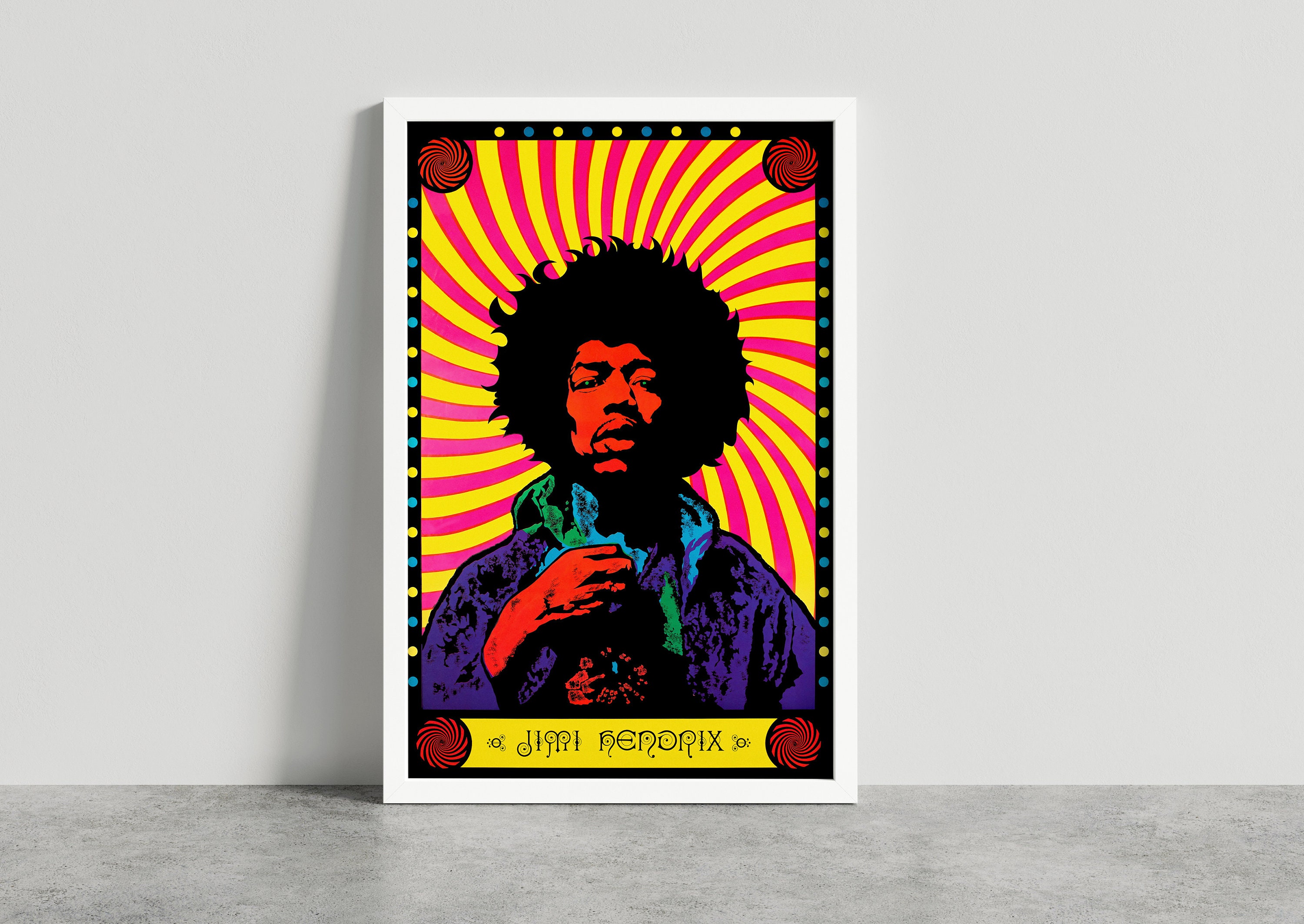Jimi Hendrix 1968 Poster Print - Vintage Rock Art - Etsy