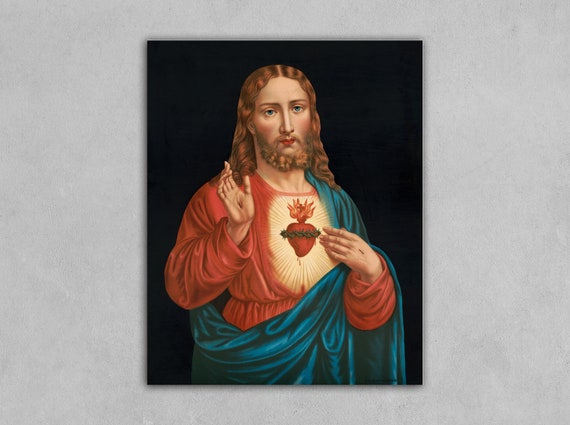 Heart of Jesus Poster Reprint Home Decor Wall Art Office Decor