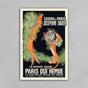 Reimpresión del póster del Casino de París de Josephine Baker Louis Gaudin: arte y entretenimiento vintage de la década de 1920 Reimpresión del póster