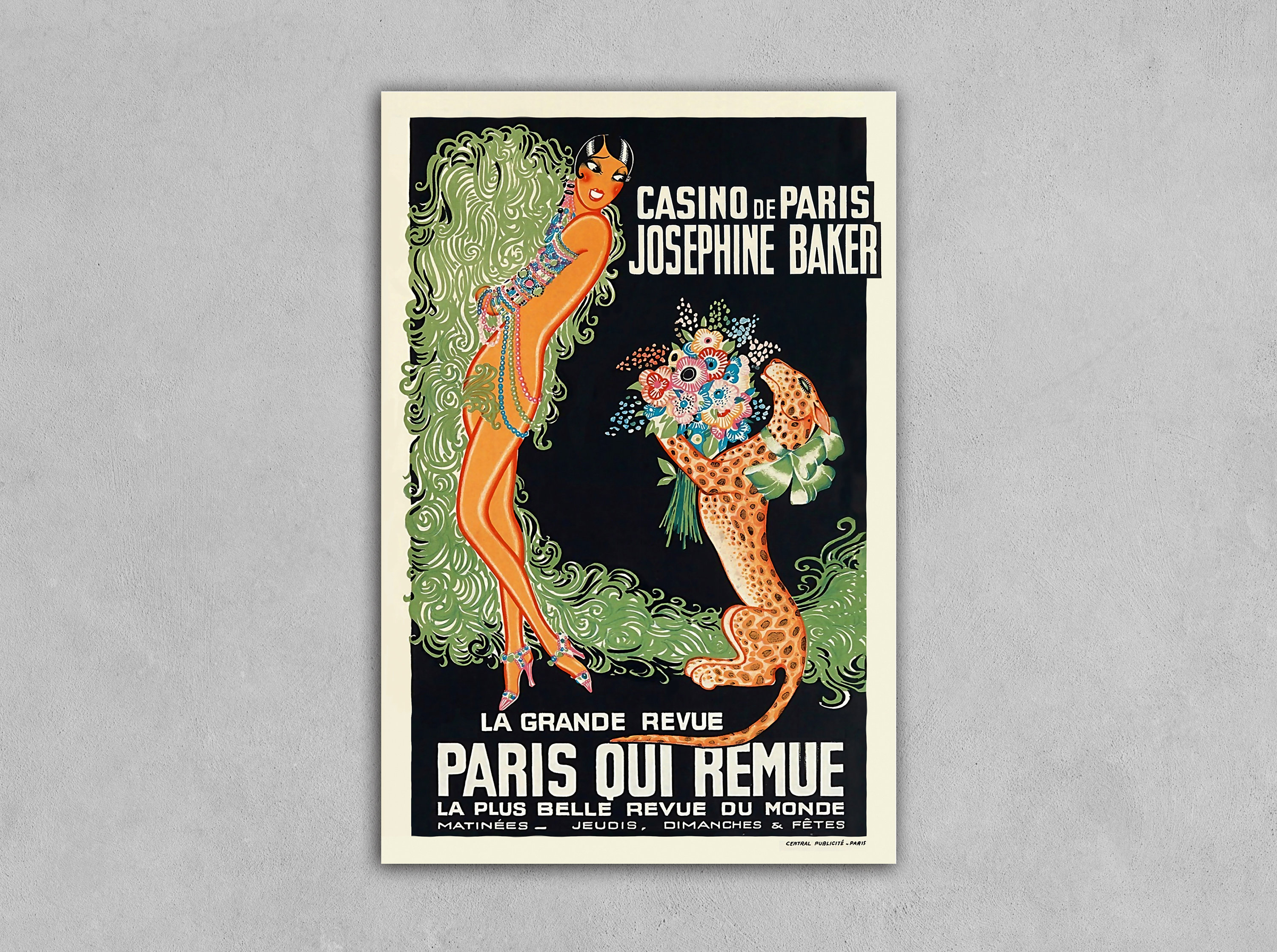 Josephine Baker Casino de Paris Vintage Poster Reprint