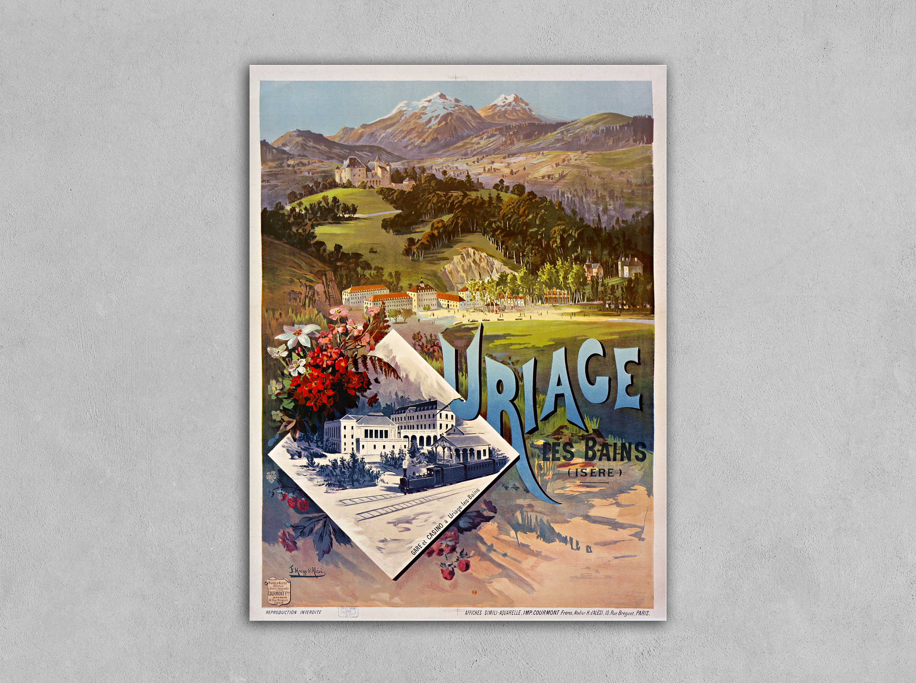 Affiche Plm Uriage Les Bains Vintage Travel Advertisment Poster