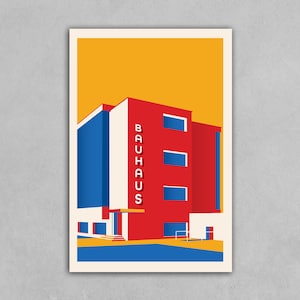 Bauhaus School Building Poster: Abstract Art Print