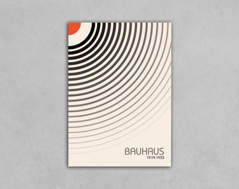 Bauhaus Abstract Wall Art Print: Geometric Lines (Digital Download)