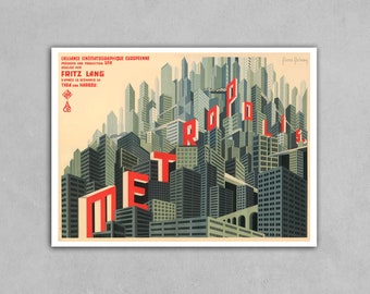 Metropolis poster art by Boris Bilinski, State Museums in Berlin Poster Reprint