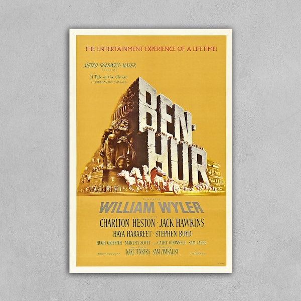 Ben Hur 1959 Movie Poster Classic Movie Poster Movie Lover Gift