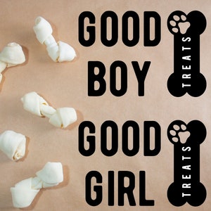 Good Girl e Good Boy Treat Jar Labels-JPG e file SVG