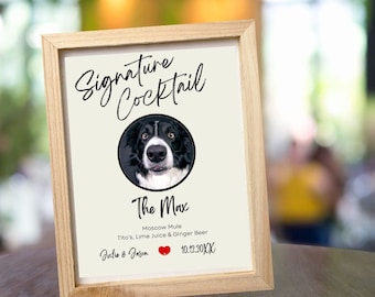Modèle de signe de boisson de signature de chien