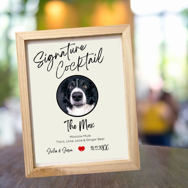 Dog Signature Drink Sign Template